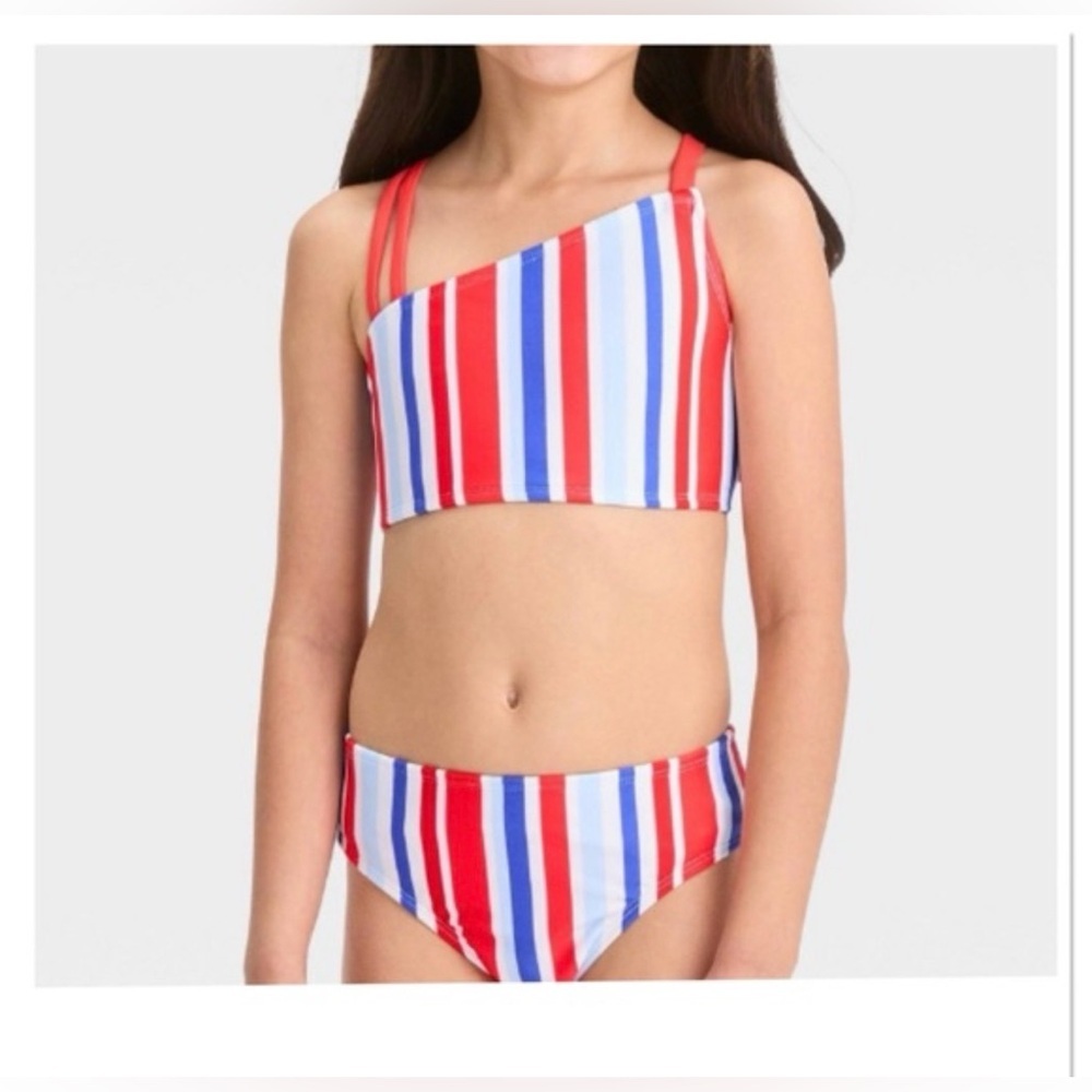 Size 14 Cat & Jack Colorful Striped Bikini